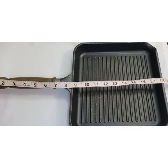 ROCH GUSS Grand Chef  Large 10.5” Flat Grill Pan Made in Italy Wood Handle - Picture 4 of 5